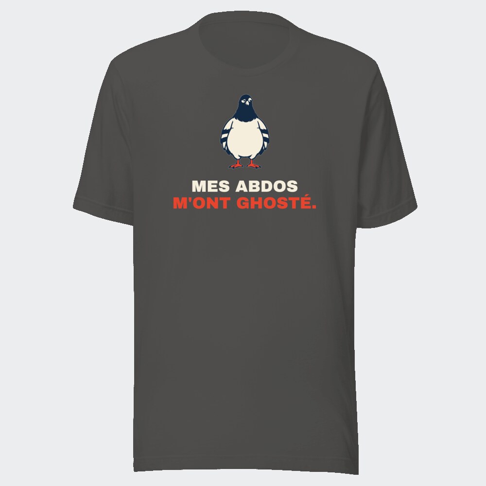 T-shirt anthracite « Mes abdos m'ont ghosté. »