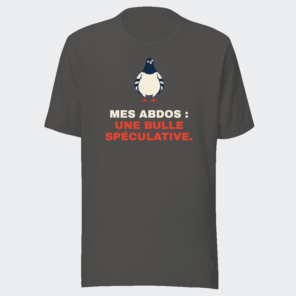 T-shirt anthracite « Mes abdos : une bulle spéculative. »