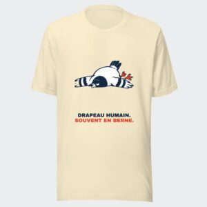 T-shirt écru « Drapeau humain. Souvent en berne. »