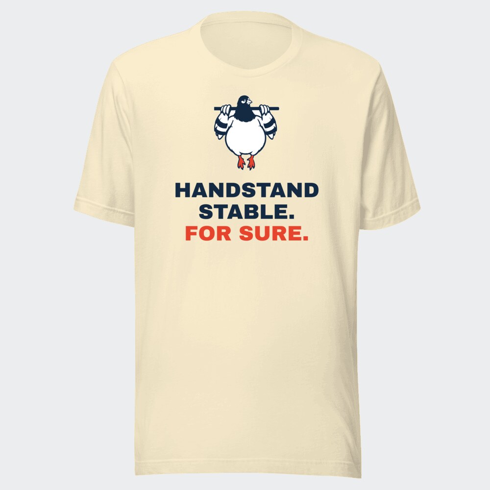 T-shirt écru « Handstand stable. For sure. »