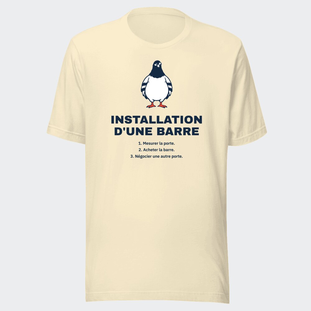 T-shirt écru « Installation d'une barre »
