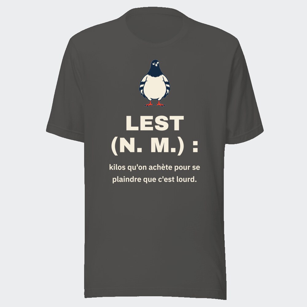 T-shirt anthracite « Lest (n. m.) : »