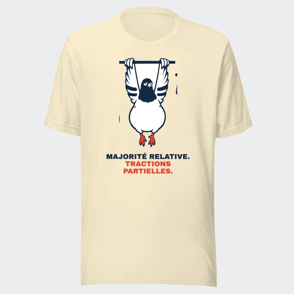 T-shirt écru « Majorité relative. Tractions partielles. »