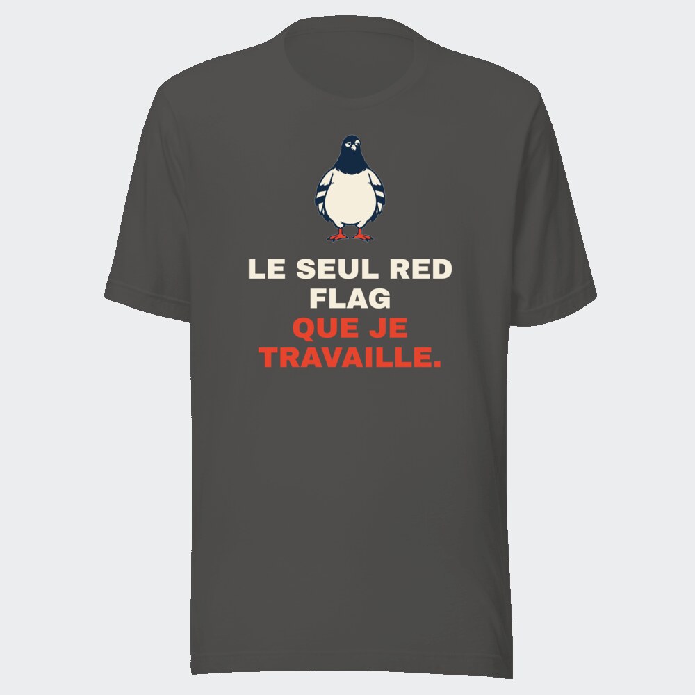 T-shirt anthracite « Le seul red flag que je travaille. »