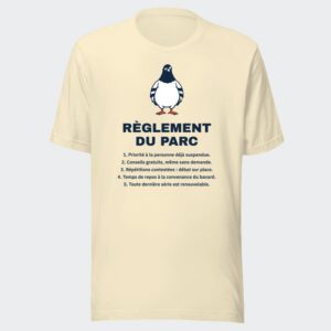 T-shirt écru « Règlement du parc »