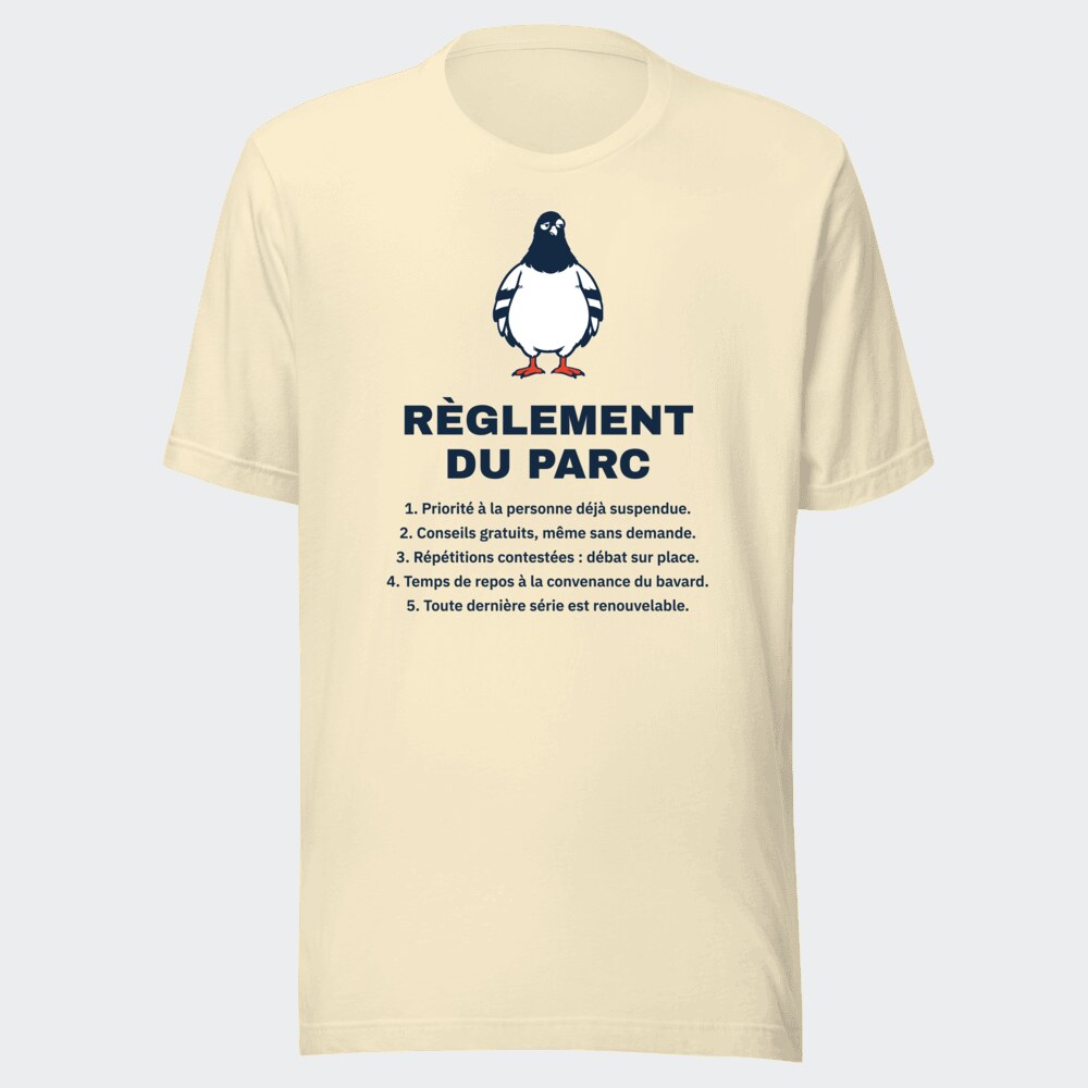 T-shirt écru « Règlement du parc »