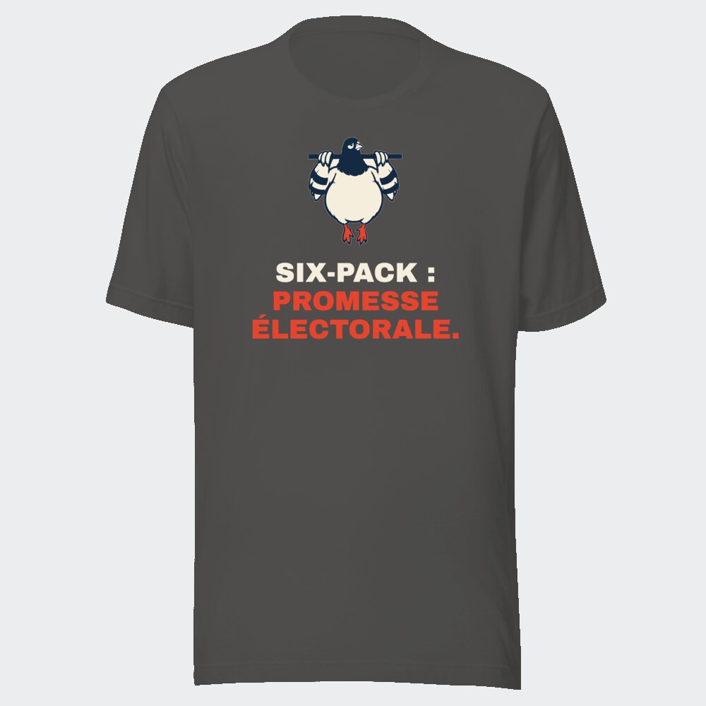 T-shirt anthracite « Six-pack : promesse électorale. »