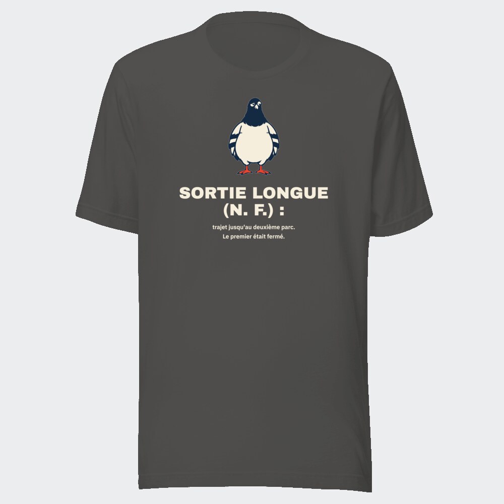 T-shirt anthracite « Sortie longue (n. f.) : »