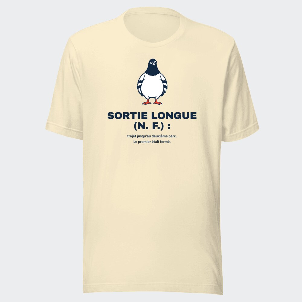 T-shirt écru « Sortie longue (n. f.) : »